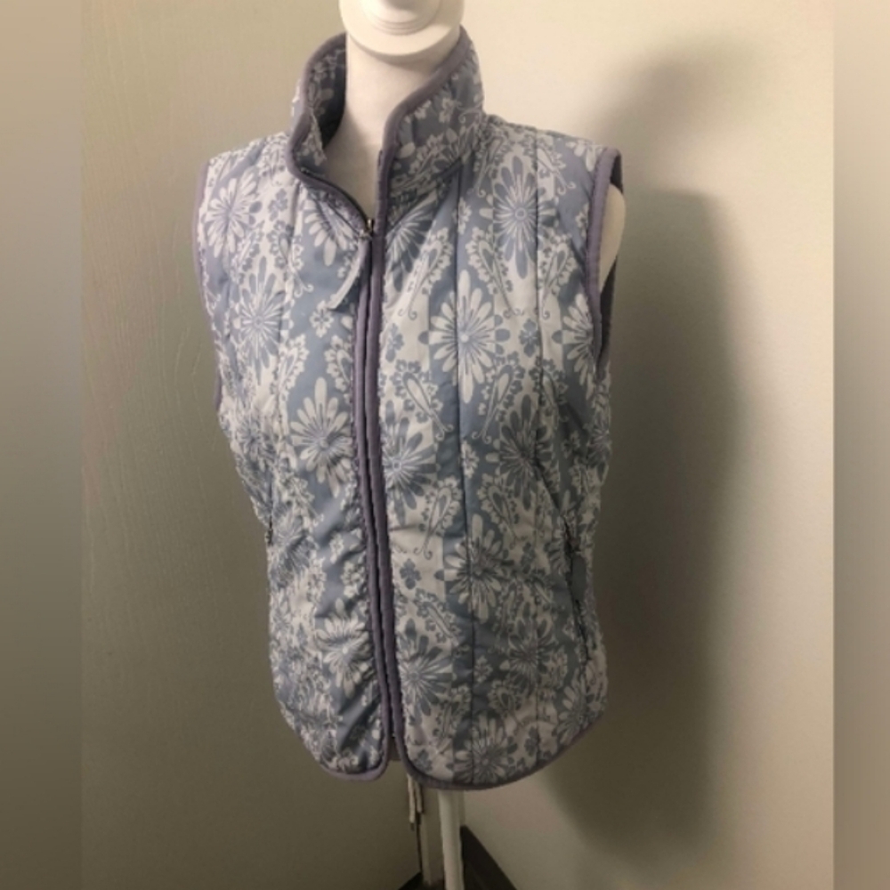Patagonia Women's Floral Puff Vest Quilted Full Zip Sz M